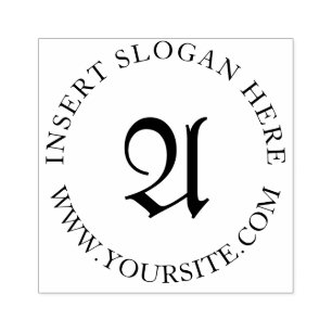 Personalized Business Monogram Round Rubber Stamp