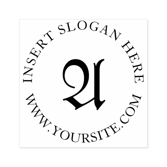 Personalized Business Monogram Round Rubber Stamp (Imprint)