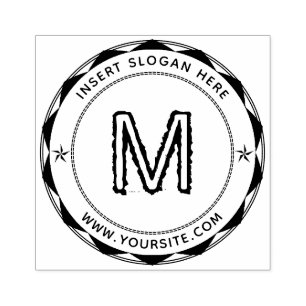 Personalized Business Monogram Round Rubber Stamp
