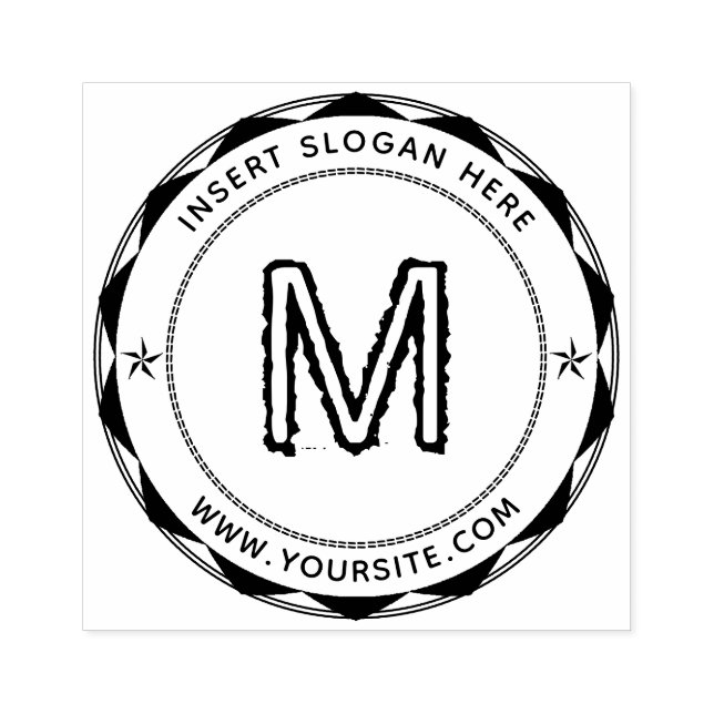 Personalized Business Monogram Round Rubber Stamp (Imprint)