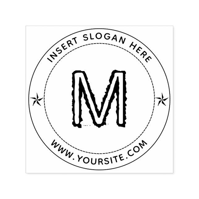 Personalized Business Monogram Round Self-inking Stamp (Design)