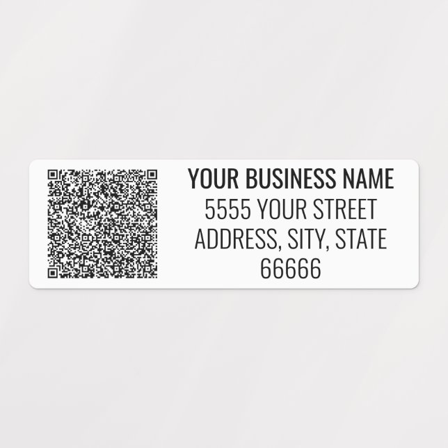 Personalized Business Name Address and QR Code (Design 1)