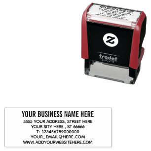 Personalized Business Name Address Info Text Stamp