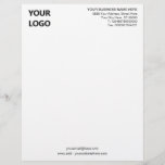 Personalized Business Office Letterhead with Logo<br><div class="desc">Simple Personalized Modern Design Business Office Letterhead with Logo - Add Your Logo - Image / Business Name - Company / Address - Contact Information - Resize and move or remove and add elements / image with customization tool. Choose / add colours / font / size ! Good Luck -...</div>