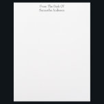 Personalized Business Personal White Letterhead<br><div class="desc">Personalized white letterhead stationary paper. Personalize the top to say whatever you want. Great for personal or business use.</div>