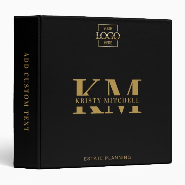 Personalized Business Professional Monogrammed Binder (Front/Spine)