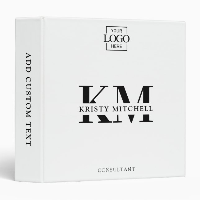 Personalized Business Professional Monogrammed Binder (Front/Spine)