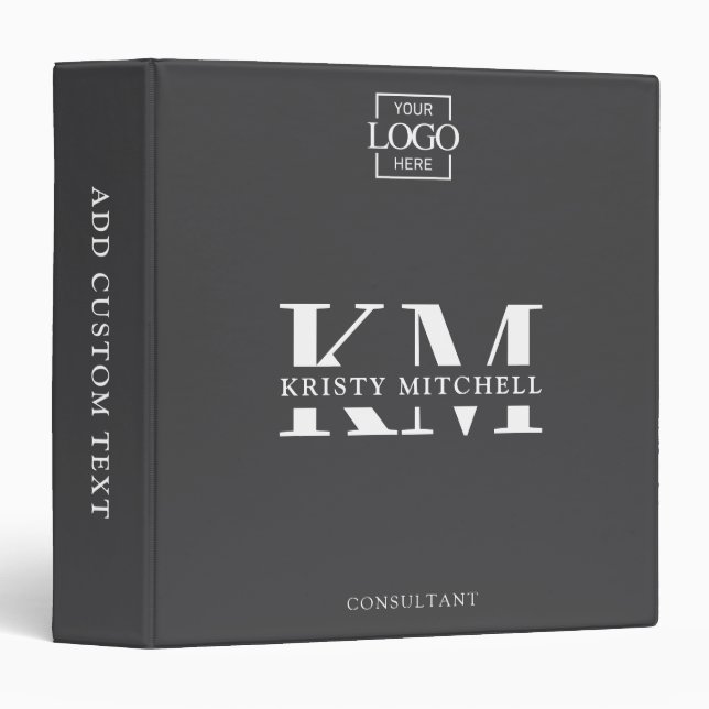Personalized Business Professional Monogrammed Binder (Front/Spine)