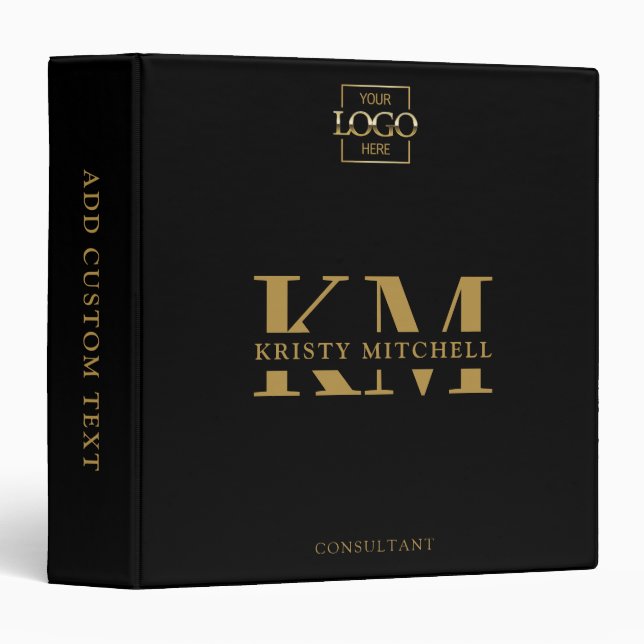 Personalized Business Professional Monogrammed Binder (Front/Spine)