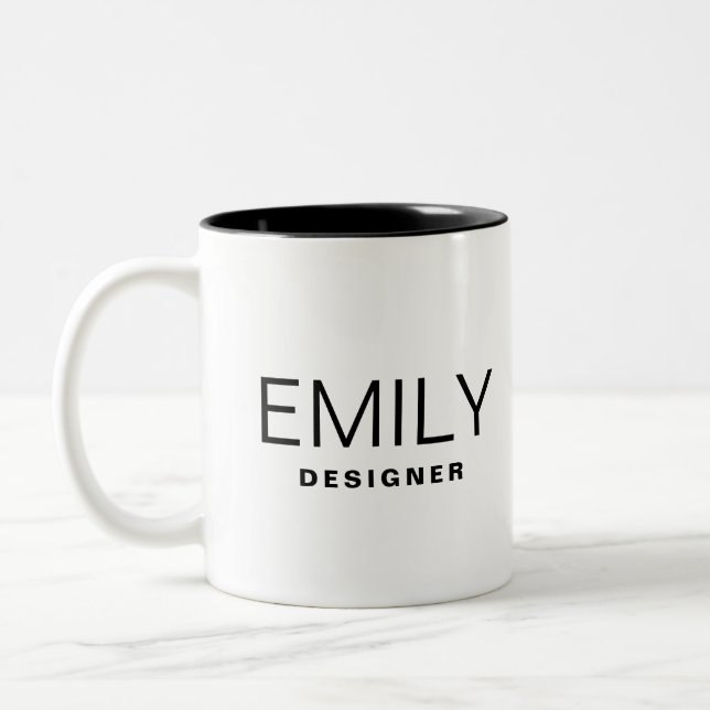 Personalized Business Promotional Add Your Name Two-Tone Coffee Mug (Left)
