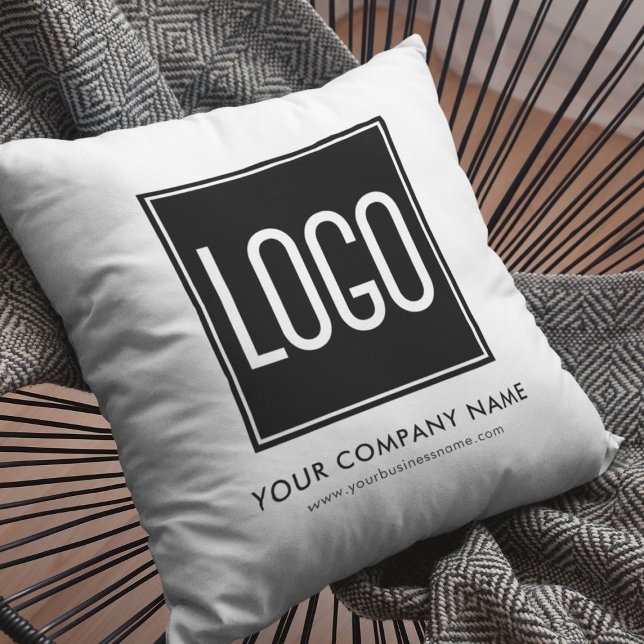 Personalized Business Promotional Logo Throw Pillow (Creator Uploaded)