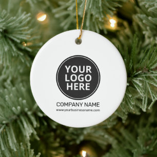 Personalized Business Promotional Logo Two-Tone Ceramic Ornament
