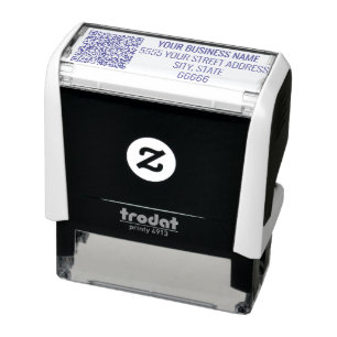 Personalized Business QR Code Address Info Stamp