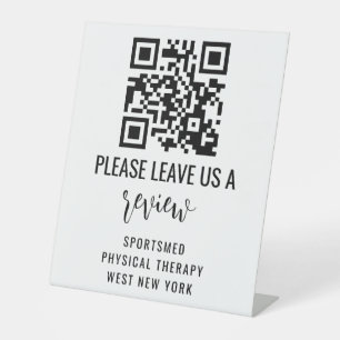 Personalized Business QR Code – Leave a Review D Pedestal Sign