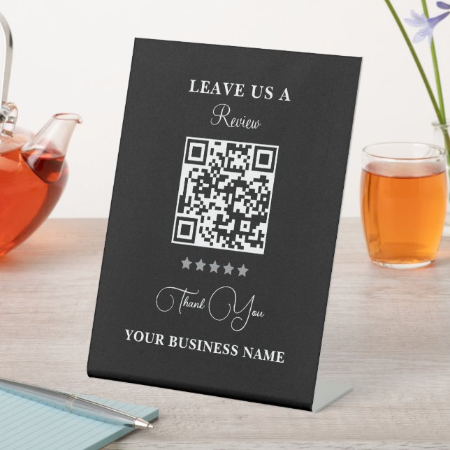 Personalized Business Qr Code Leave a Review Pedestal Sign (In SItu)