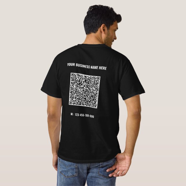 Personalized Business QR Code T-Shirt Template (Back Full)