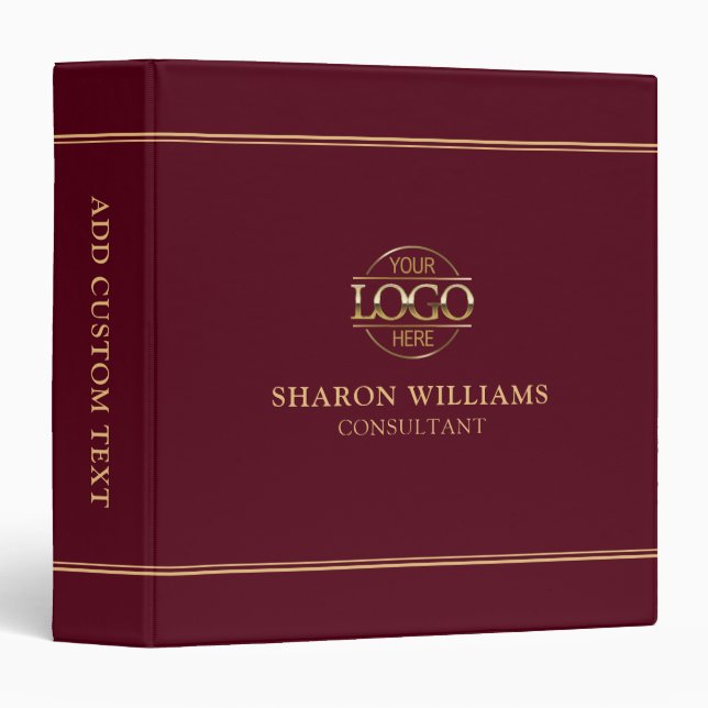 Personalized Business Records Professional Branded Binder (Front/Spine)