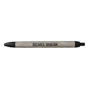 Personalized Business Rustic Wood Unique Black Ink Pen
