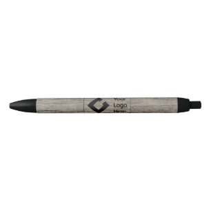 Personalized Business Rustic Wood with Logo Black Ink Pen