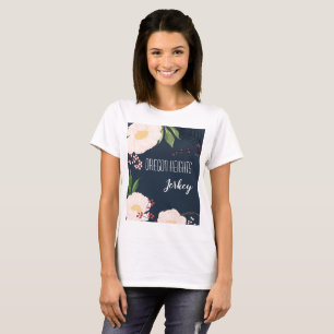 Personalized Business T-Shirt Baby Pink Cosmos on