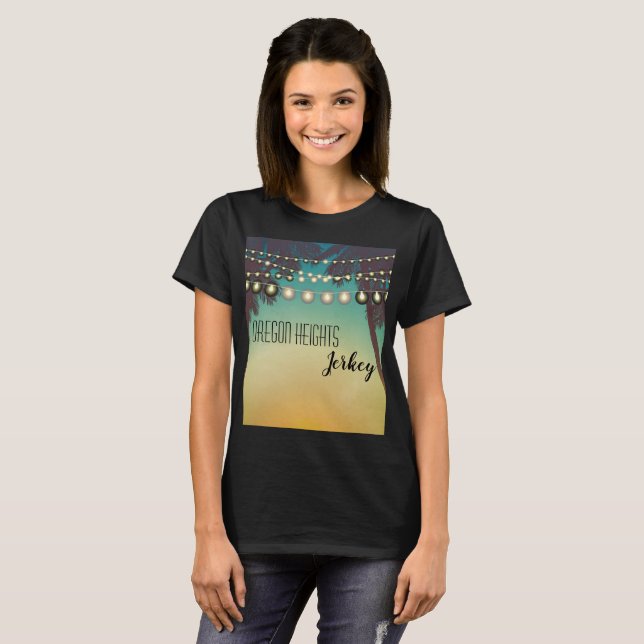 Personalized Business T-Shirt Beach Sunset Palm Tr (Front Full)