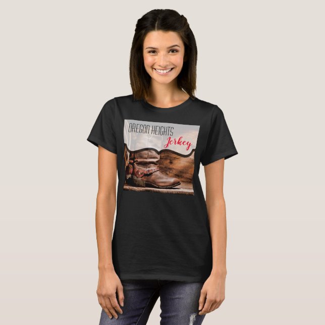 Personalized Business T-Shirt Cowboy Boots Barn Wo (Front Full)
