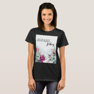 Personalized Business T-Shirt Tropical Flowers on