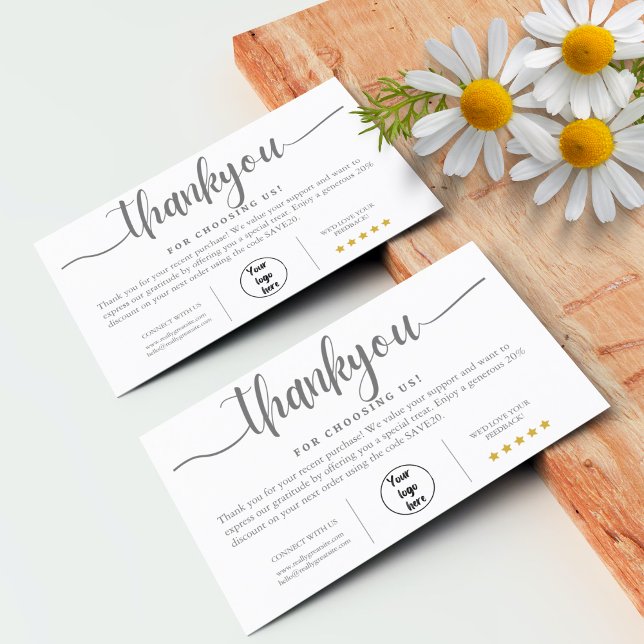 Personalized Business Thank You Card (Personalized Thank You Card Printable Thank You Card Design Gray)