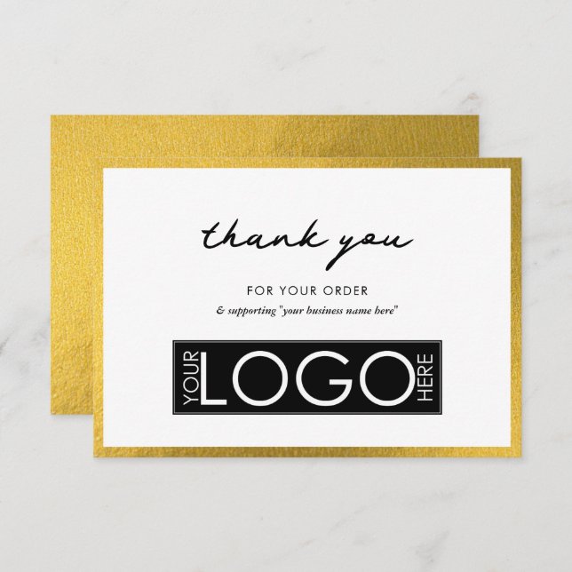 Personalized Business Thank You Logo Luxury Gold (Front/Back)