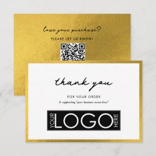 Personalized Business Thank You Logo Luxury Gold Card