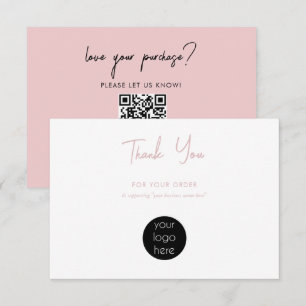 Personalized Business Thank You Logo Pink Card