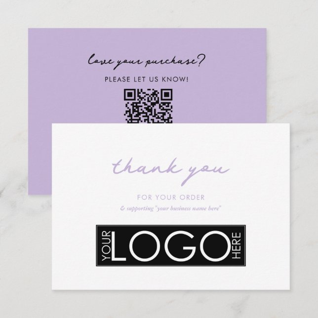 Personalized Business Thank You Logo Purple Card (Front/Back)