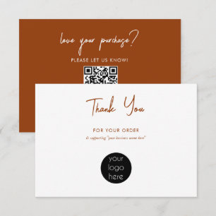 Personalized Business Thank You Logo Terracotta  Card