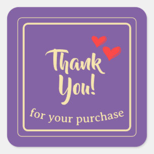 Personalized Business Thank You Text Square Sticker