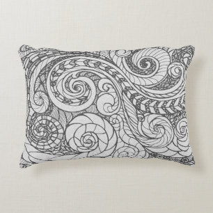 Personalized Busy Art Doodle Design Accent Pillow