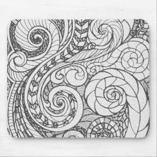 Personalized Busy Art Doodle Design Cover For The  Mouse Pad