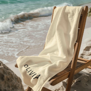 Personalized Buttercream Beach Towel Custom Name