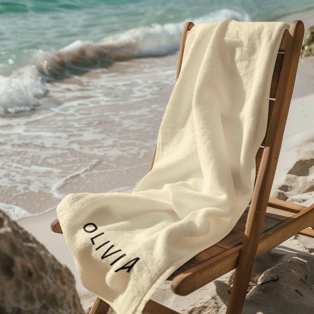 Personalized Buttercream Beach Towel | Custom Name (Creator Uploaded)