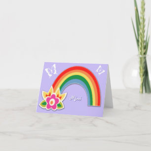 Personalized Butterflies and Rainbow Note Cards
