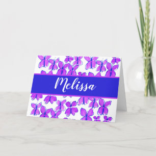 Personalized Butterflies Folded Thank You Card