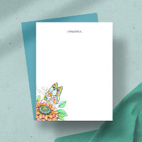 Personalized Butterfly and Floral Stationery