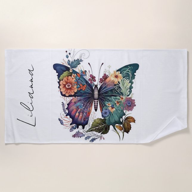 Personalized Butterfly Beach Towel (Front)