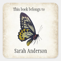 Personalized Butterfly Bookplate Sticker