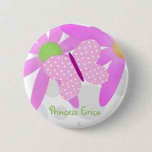 Personalized Butterfly Button