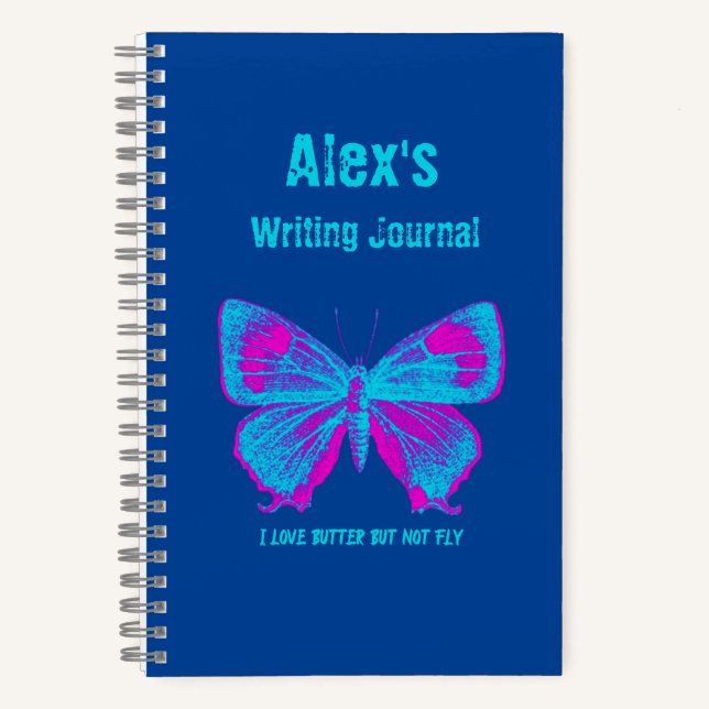 Personalized Butterfly, Colourful Butterfly Journa Notebook (Front)