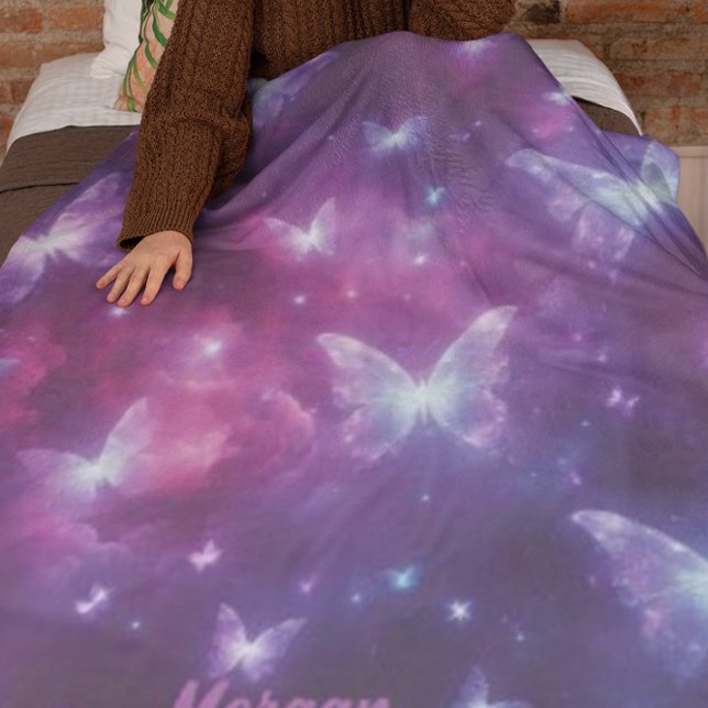 Personalized Butterfly Fantasy Art Fleece Blanket (Creator Uploaded)