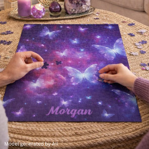 Personalized Butterfly Fantasy Art Jigsaw Puzzle
