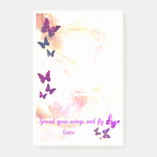 Personalized butterfly feminine post it post-it notes
