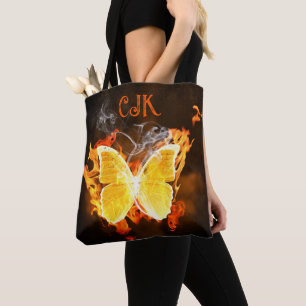 Personalized Butterfly Flames Tote Bag