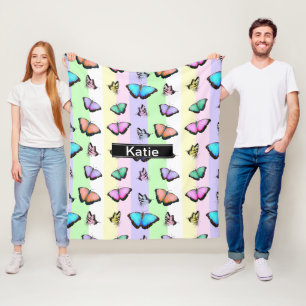 Personalized Butterfly Fleece Blanket